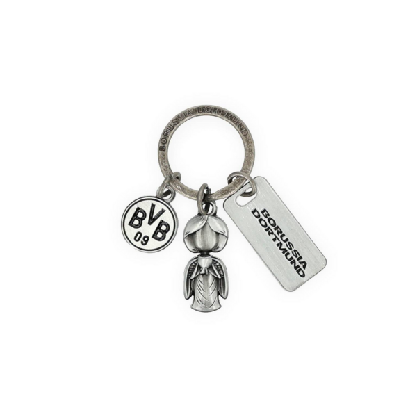 Borussia Dortmund BVB Schlüsselanhänger Schutzengel mit 3 Charms Metall
